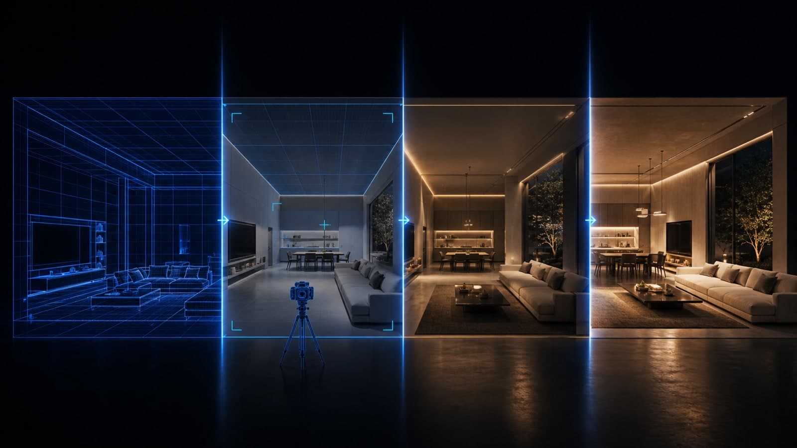 Ilustração editorial sobre Workflow de render com IA para interiores